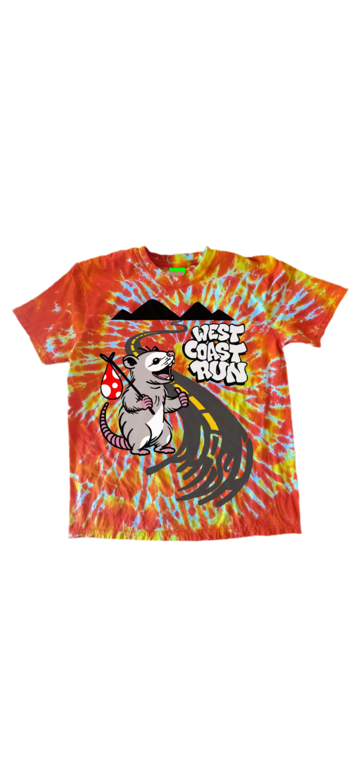 TIEDYE POSSUM WEST COAST RUN 2025 T SHIRT