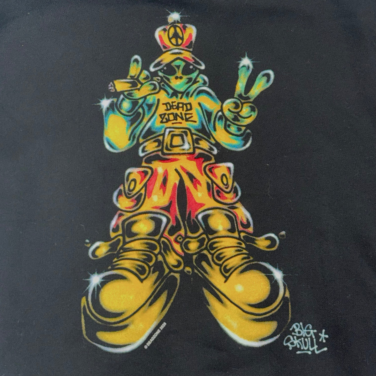 DEAD ZONE X BIG SKULL BLAZIN’ ALIEN LONG SLEEVE T