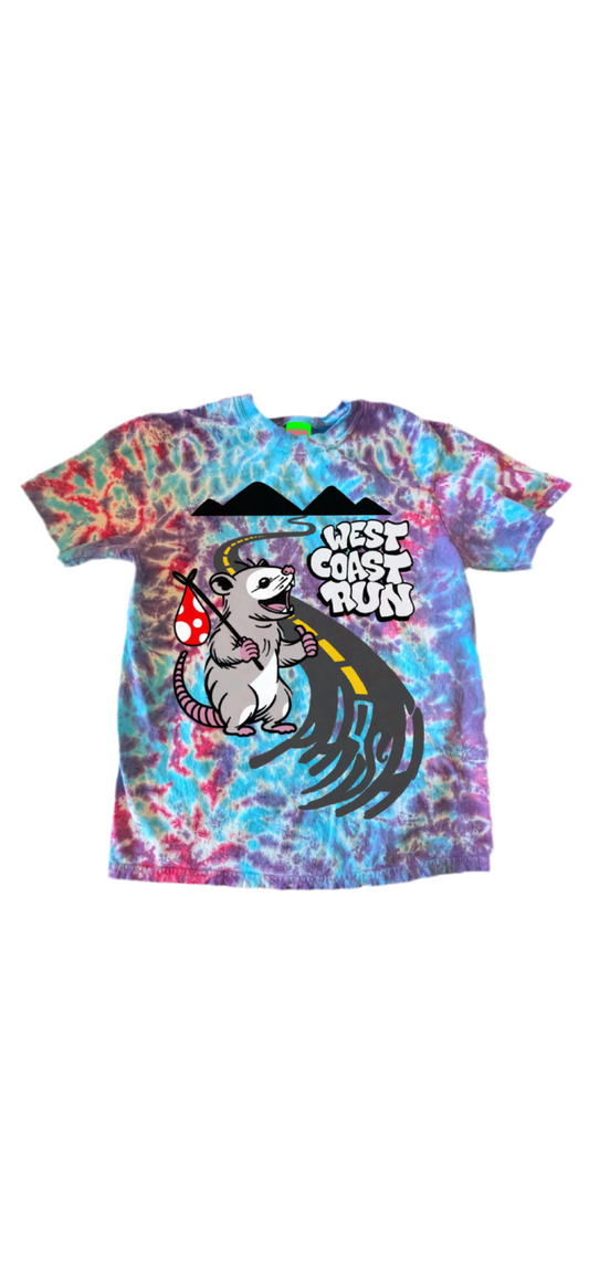 TIEDYE POSSUM WEST COAST RUN 2025 T SHIRT