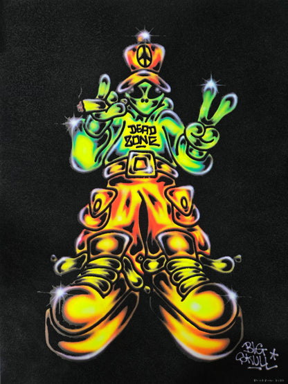 DEAD ZONE X BIG SKULL BLAZIN’ ALIEN BLACK LIGHT POSTER