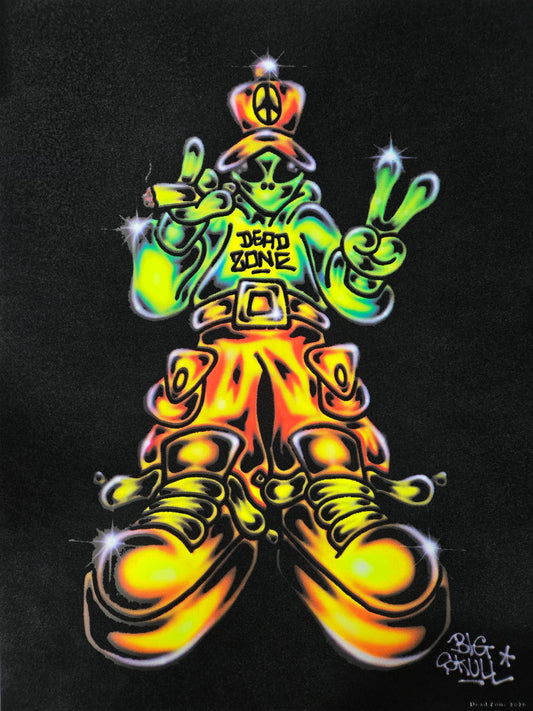 DEAD ZONE X BIG SKULL BLAZIN’ ALIEN BLACK LIGHT POSTER