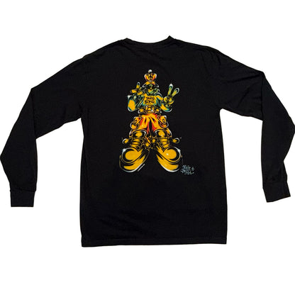 DEAD ZONE X BIG SKULL BLAZIN’ ALIEN LONG SLEEVE T